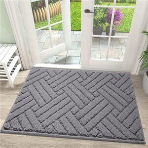 Door Mat Indoor, Non-Slip Rubber Backing Entry Rug & Door Mats, Low-Profile